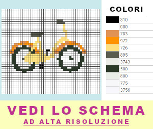 bicicletta gialla punto croce