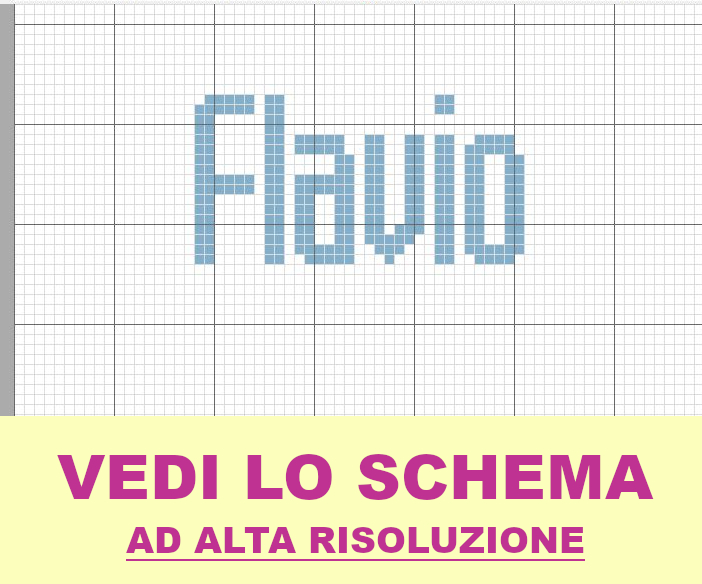 Flavio in maiuscolo a punto croce