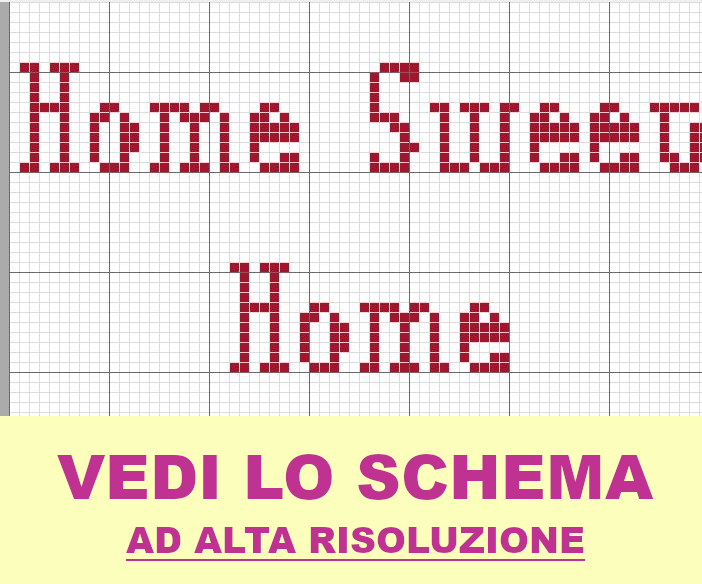 Home Sweet Home in minuscolo a punto croce