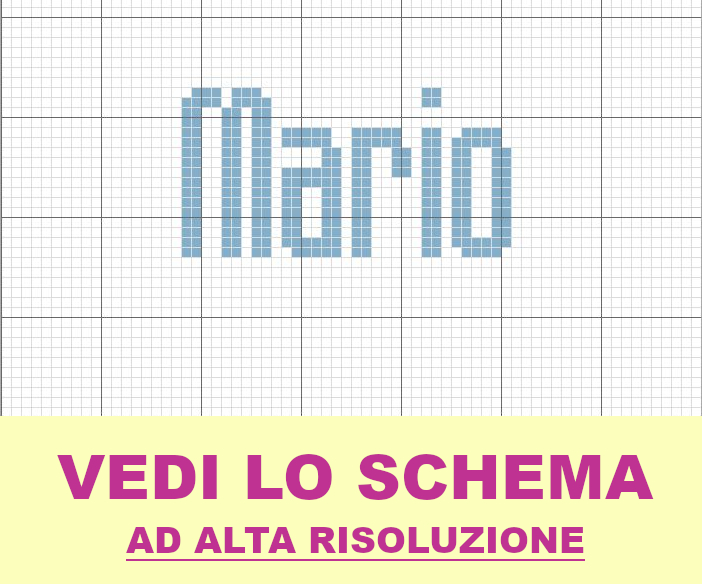 Mario in maiuscolo a punto croce