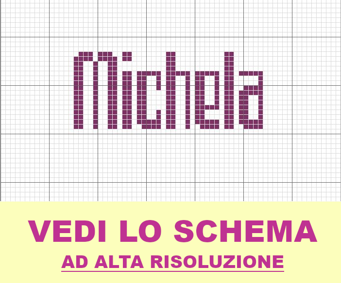 Michela in maiuscolo a punto croce