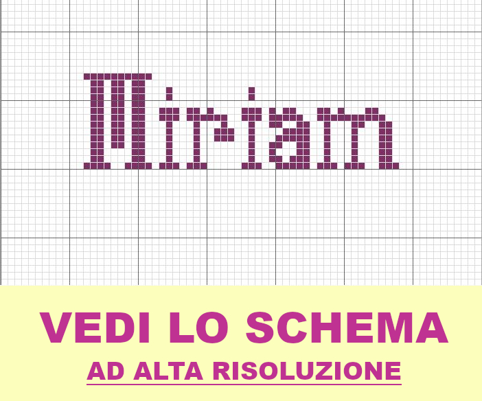 Miriam in minuscolo apunto croce