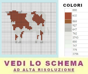 mucca marrone punto croce