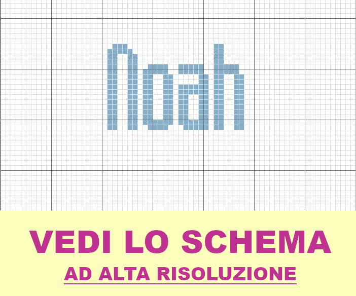 Noah in maiuscolo a punto croce